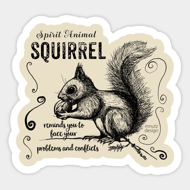 Spirit animal - squirrel black Sticker by mnutz